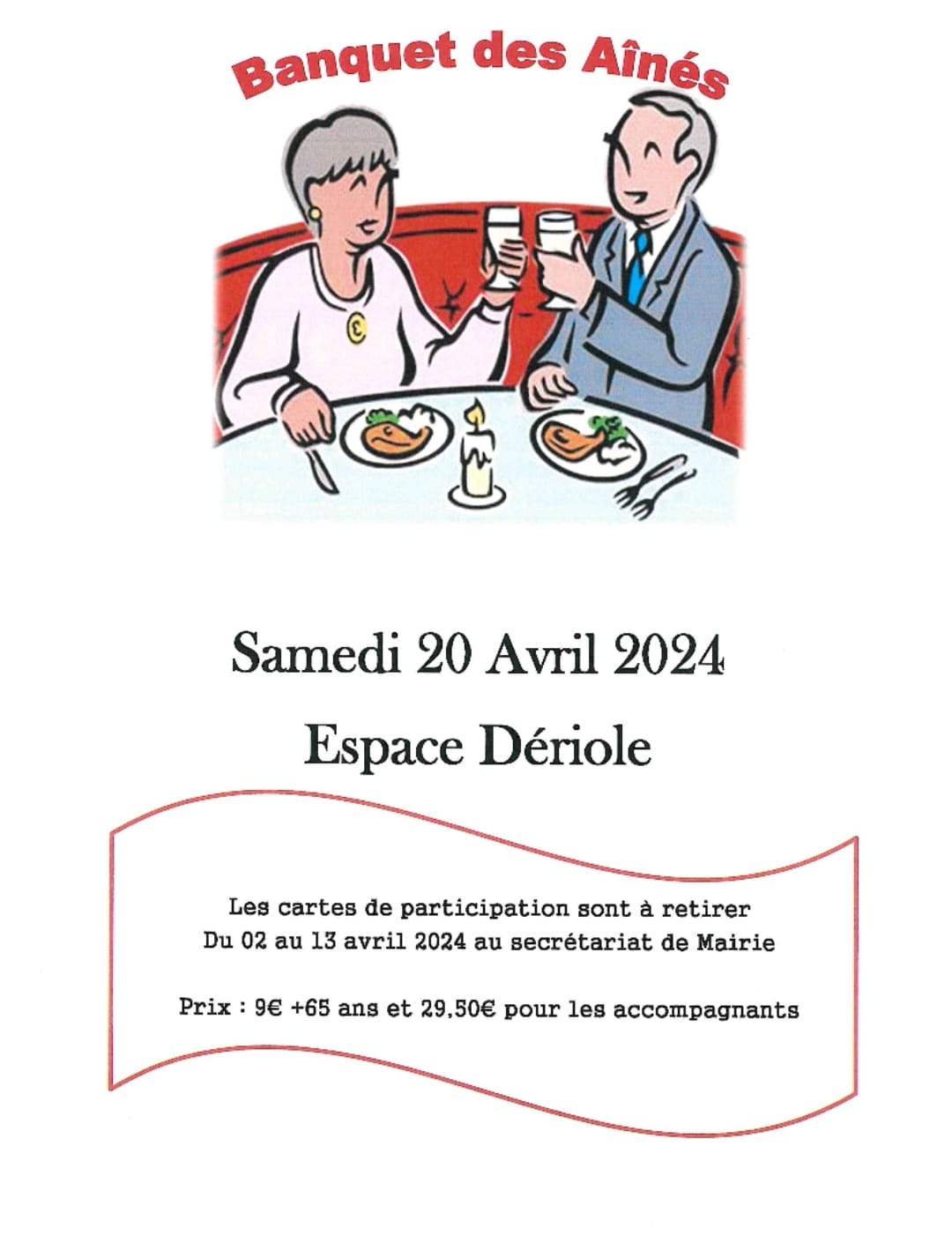 “Le Banquet des Aînés”, le samedi 20 avril 2024