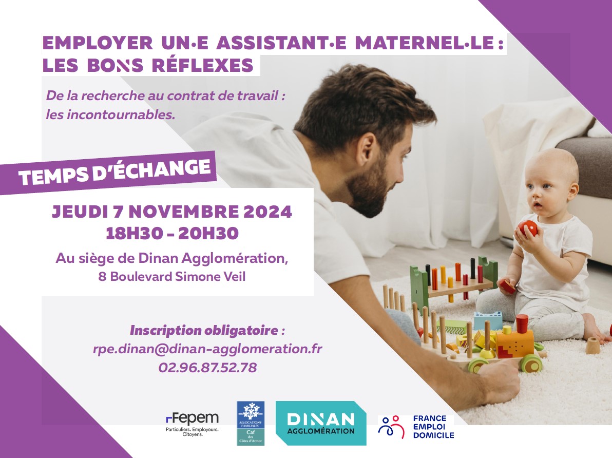 Réunion parents : employer un assistant maternel : les bons réflexes – Jeudi 7 Novembre 2024