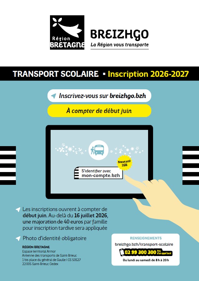 Inscription au transport scolaire 2026-2027