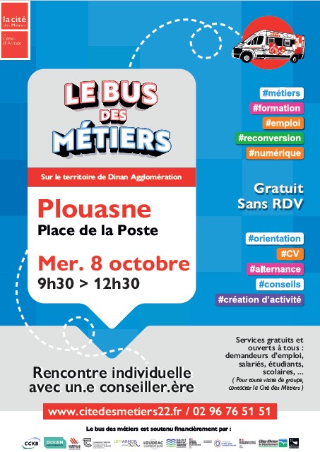 permanence du BUS DES METIERS – Plouasne – 8/10/2025