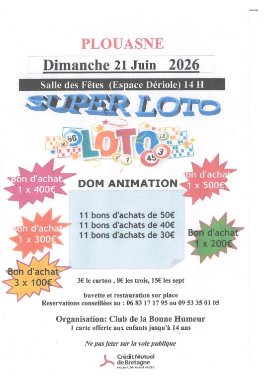 Loto – Organisé par le Club de la Bonne Humeur